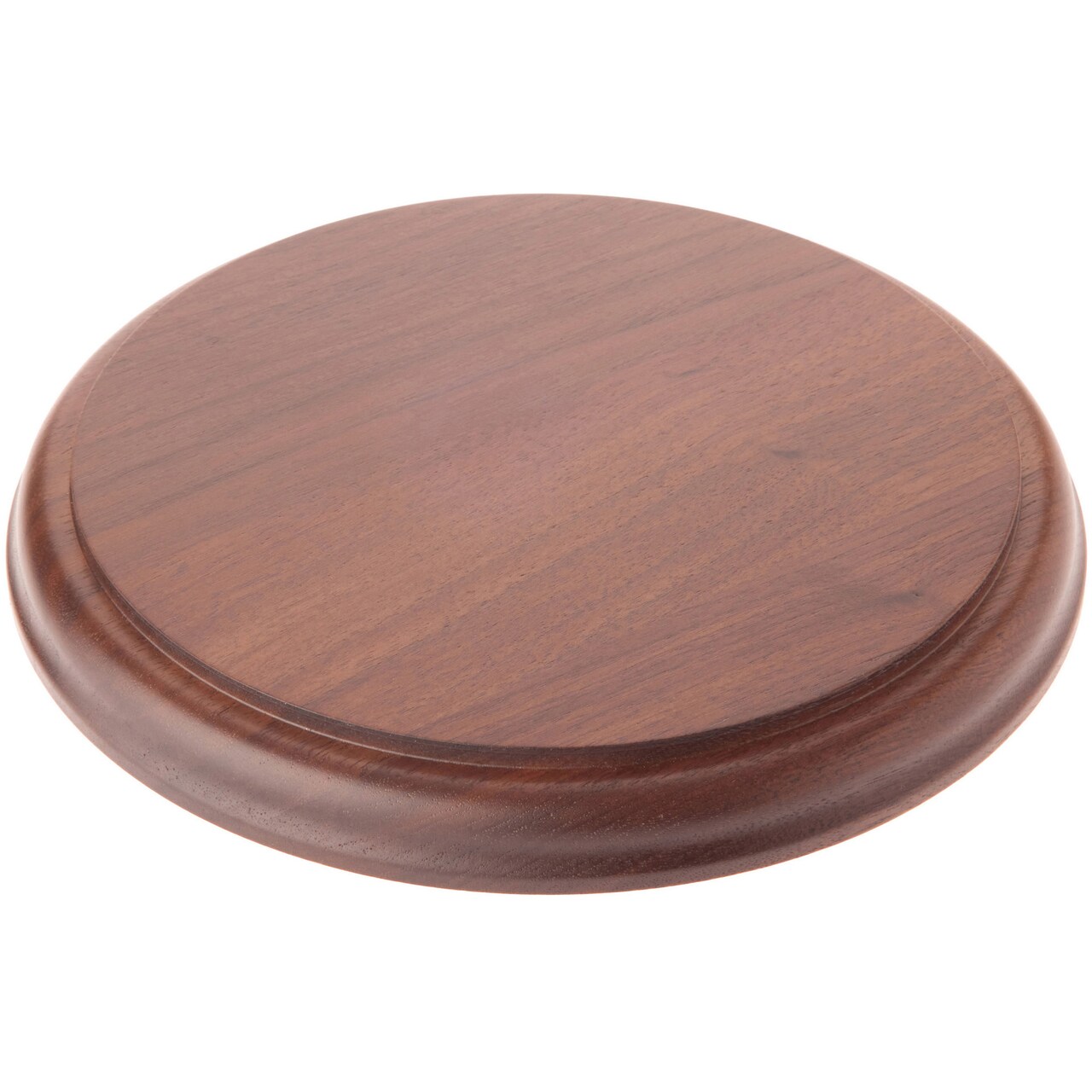 Plymor Solid Walnut Round Wood Display Base with Ogee Edge, 7.5" W x 7.5" D x 0.75" H